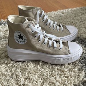 Brand new nude platform high top converse